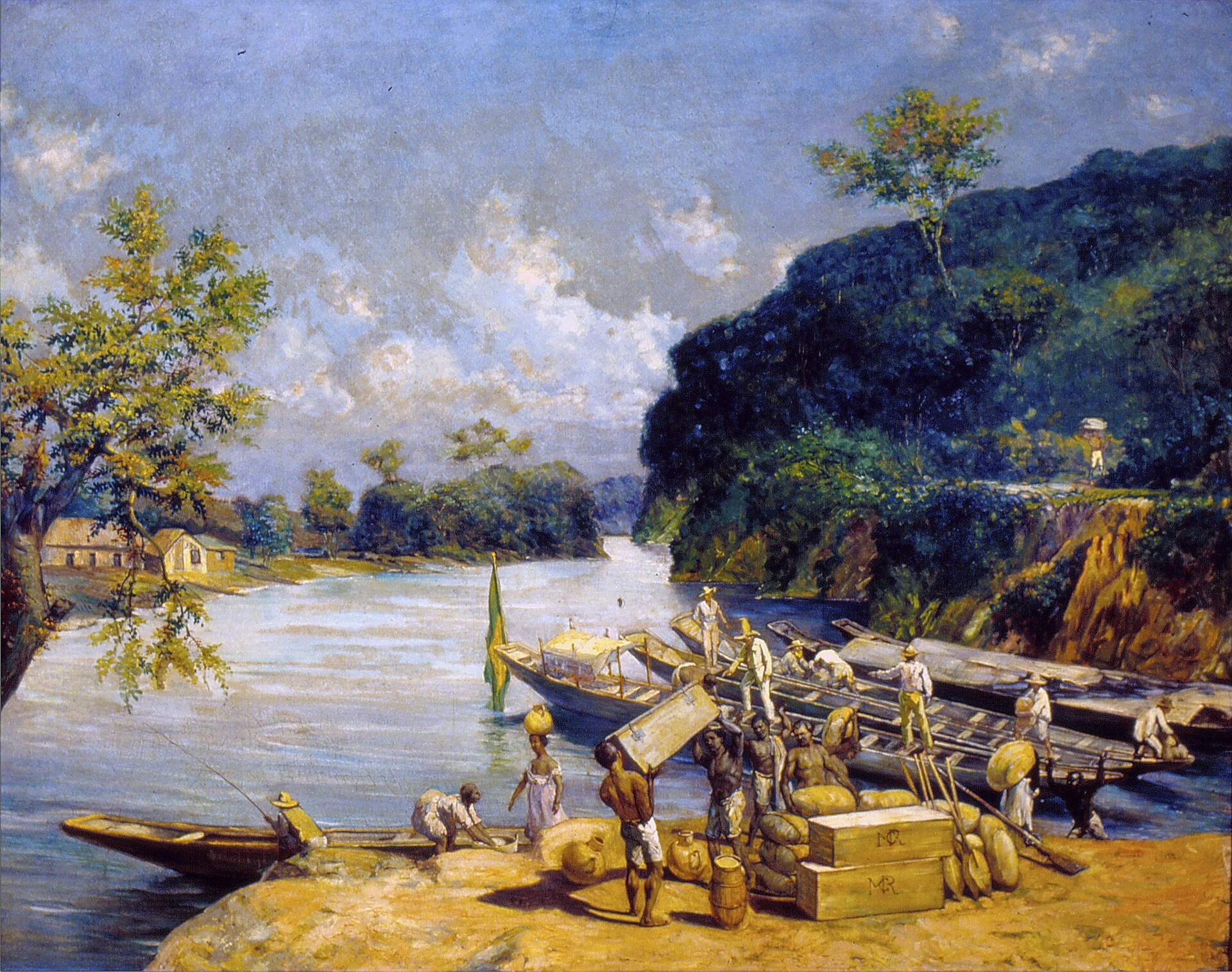 Imagem de referência de Carga de Canoas, descrito nos dados abertos como pintura de Oscar Pereira da Silva
