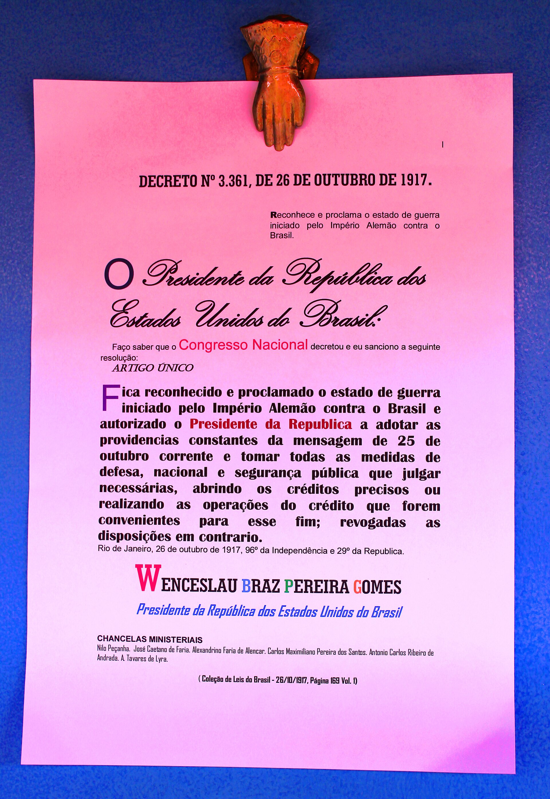 Imagem de referência de governo Venceslau Brás, descrito nos dados abertos como governo do nono presidente da república do Brasil (1914 - 1918)
