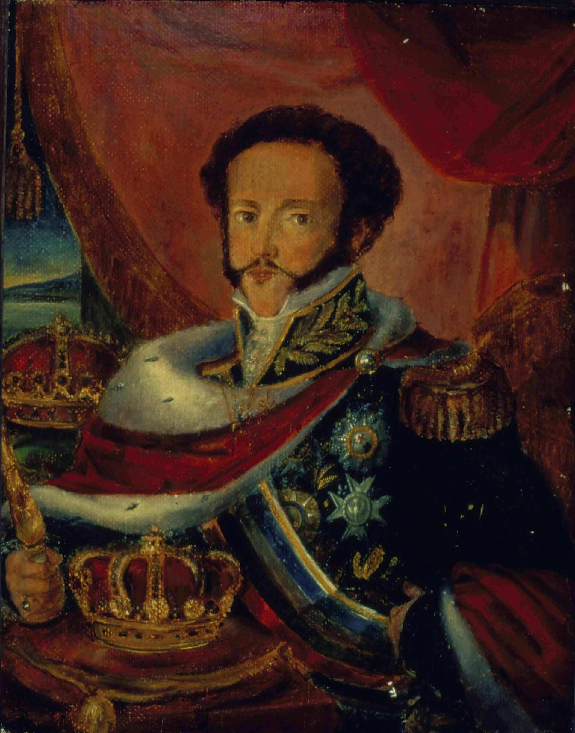 Imagem de referência de Retrato de Dom Pedro I do Brasil e IV de Portugal, descrito nos dados abertos como pintura de José Simeão de Oliveira