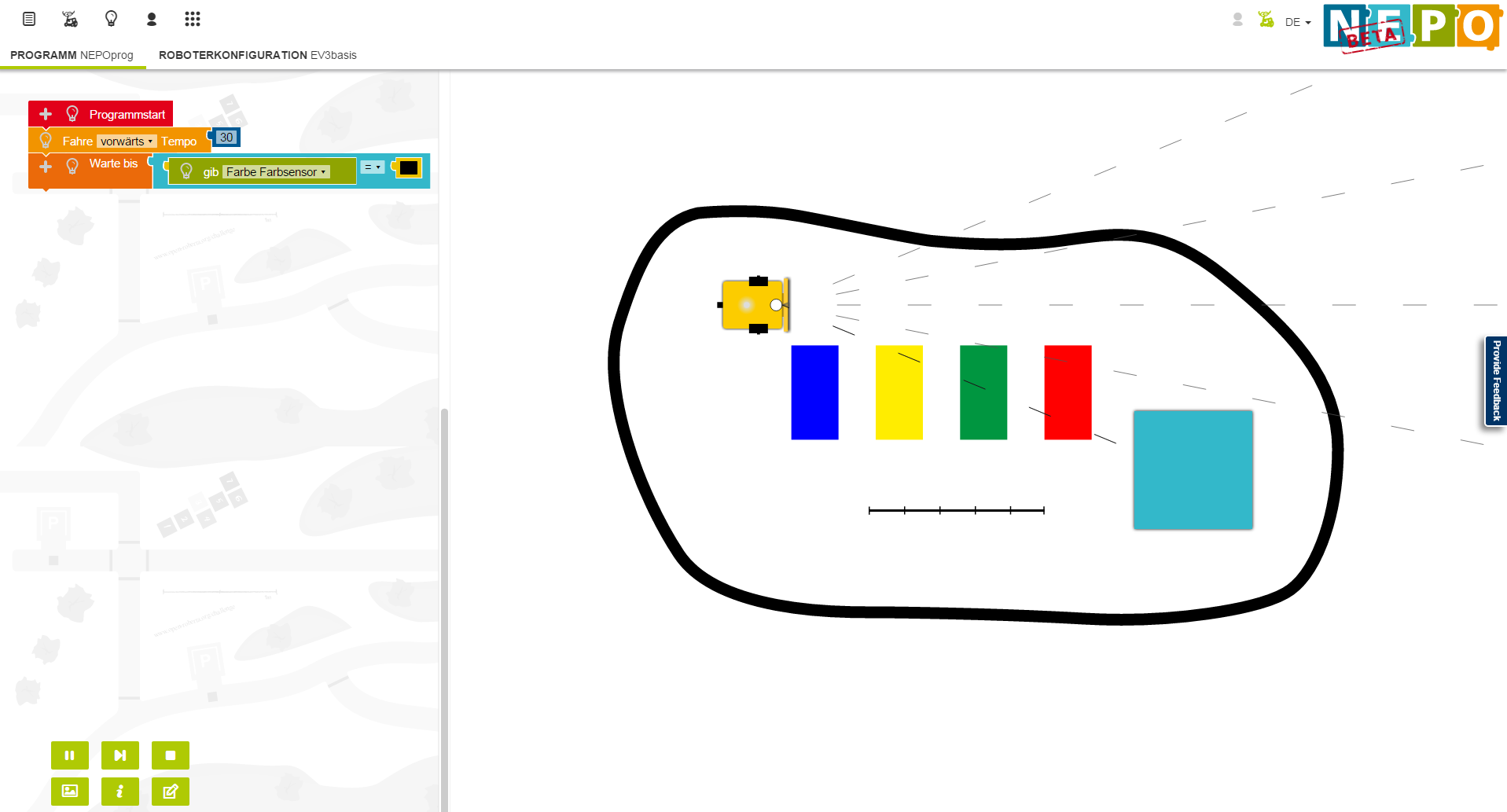 Imagem de referência relacionada a Open Roberta, item descrito como linguagem de programação