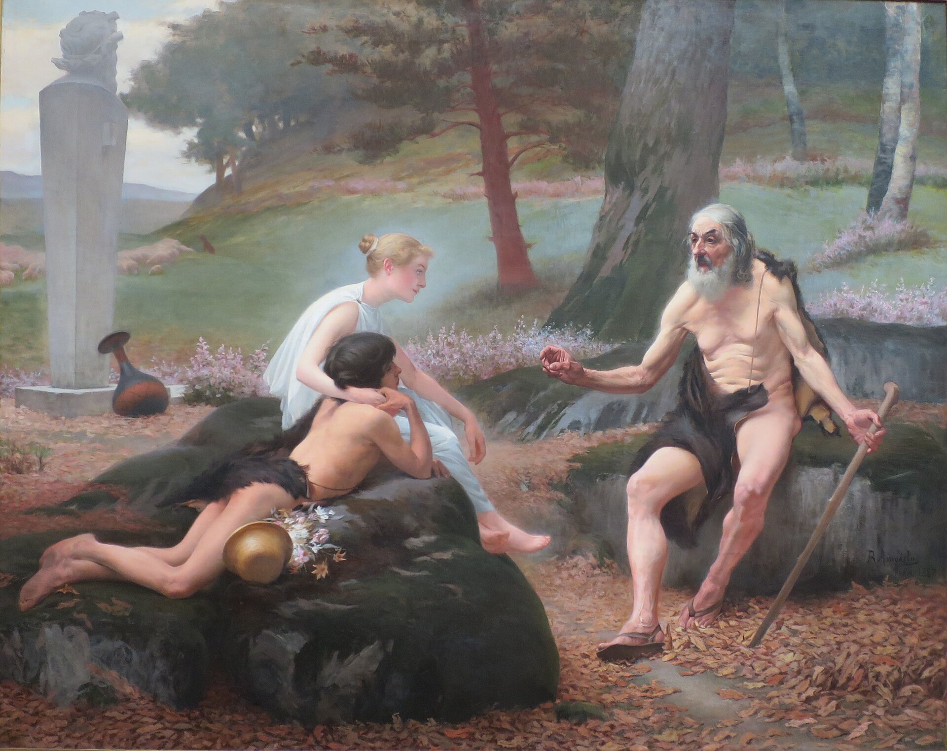 Imagem de referência de A narração de Filectas, descrito nos dados abertos como pintura de Rodolfo Amoedo