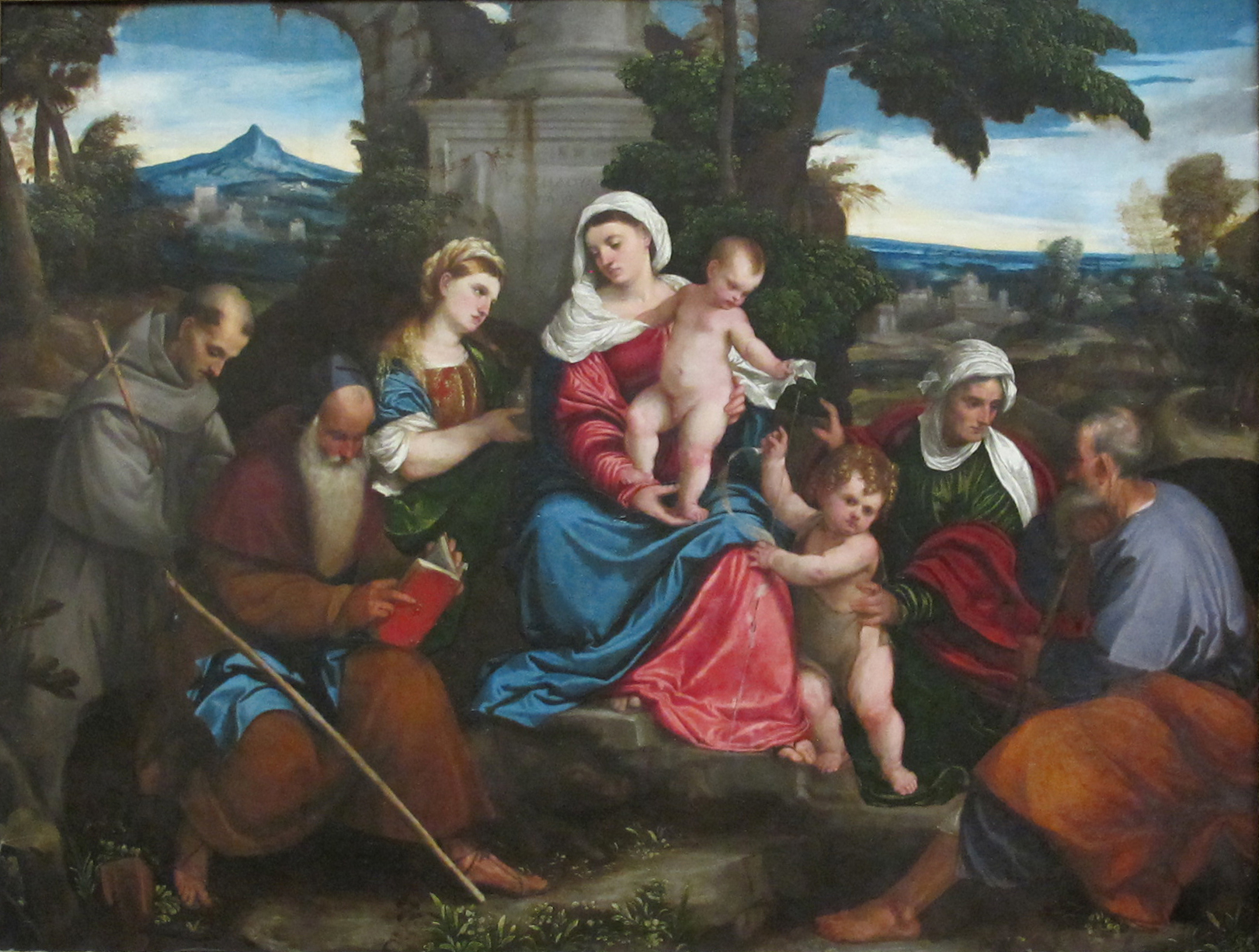 Imagem de referência de A Sagrada Família, descrito nos dados abertos como pintura de Bonifazio de' Pitati