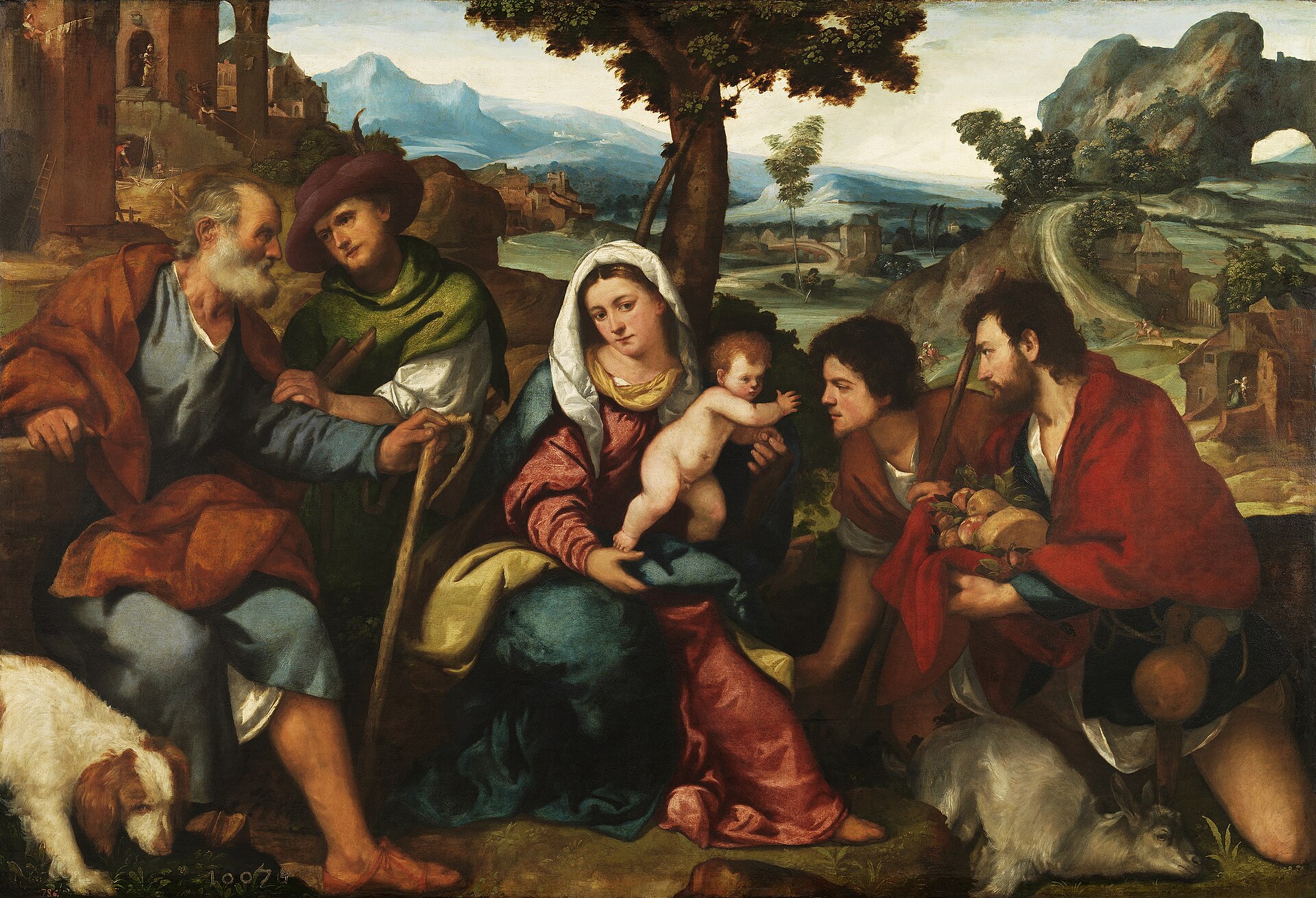 Imagem de referência de A Adoração dos Pastores, descrito nos dados abertos como pintura de Bonifazio de' Pitati