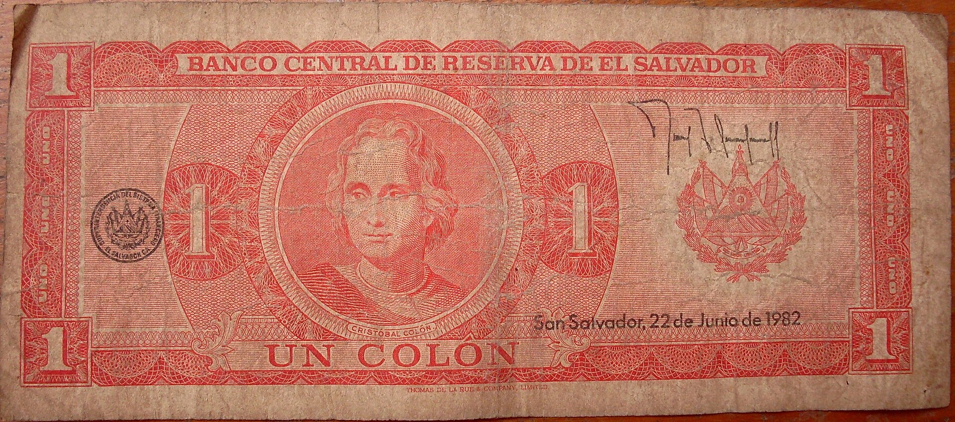 Imagem de referência de Colón do Salvador, descrito nos dados abertos como unidade monetória oficial de El Salvador