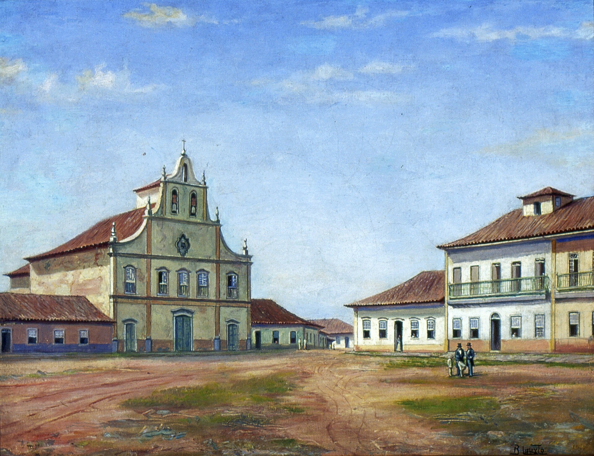 Imagem de referência de Largo dos Remédios, 1862, descrito nos dados abertos como pintura de Benedito Calixto