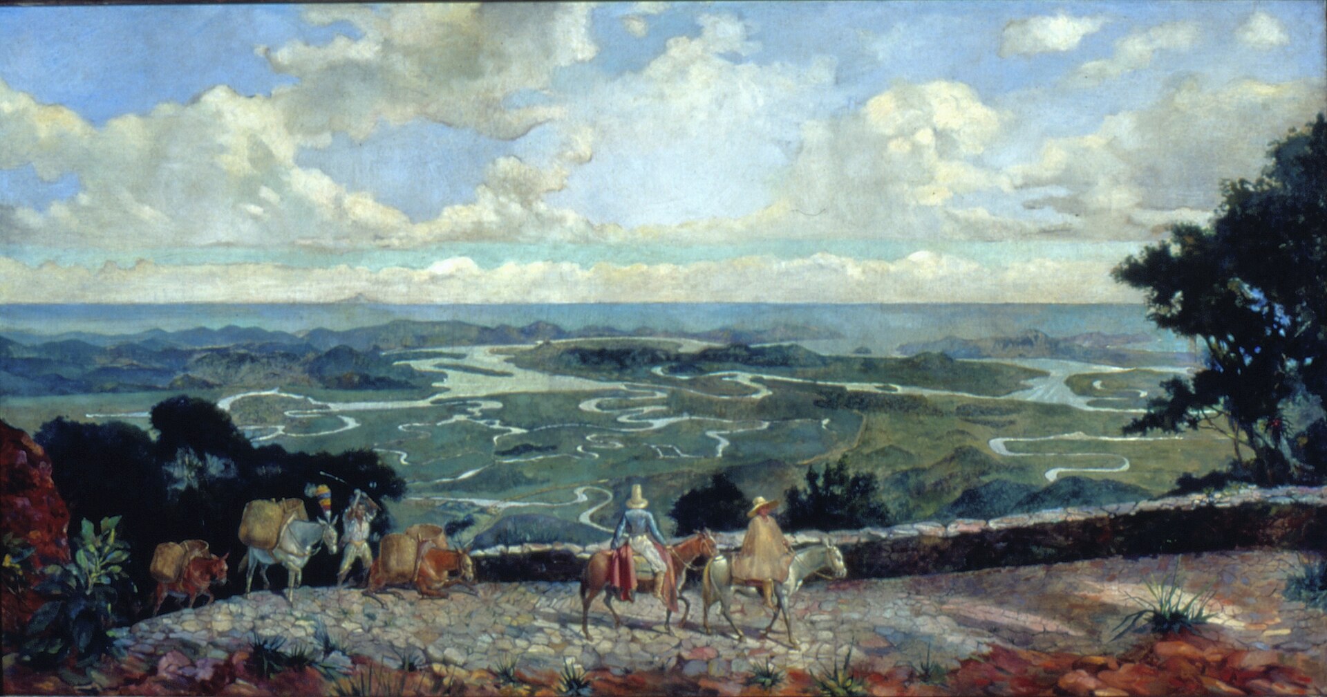 Imagem de referência de Calçada de Lorena, 1826, descrito nos dados abertos como pintura de Oscar Pereira da Silva