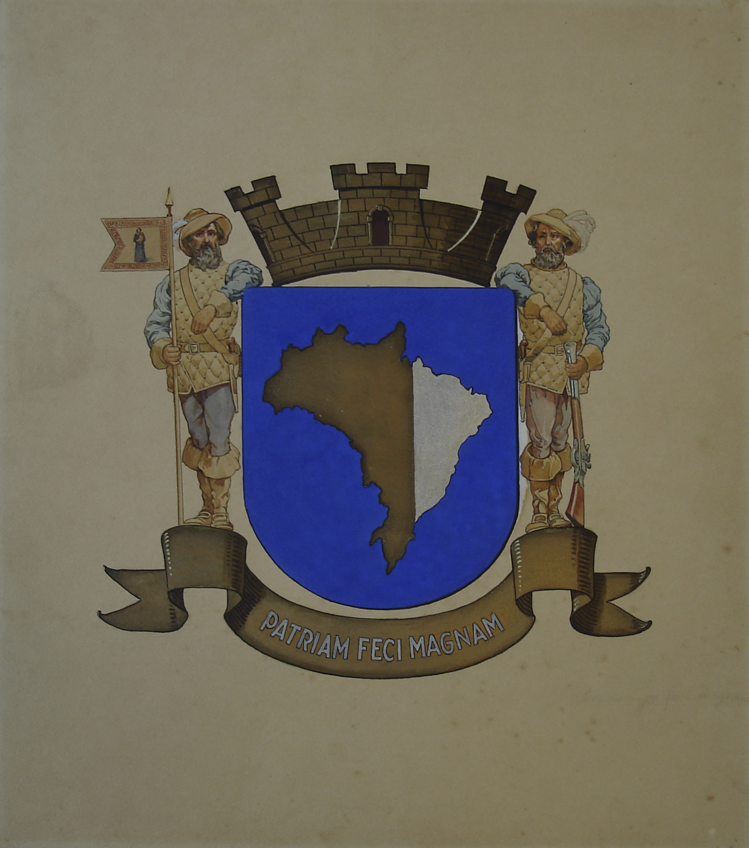 Imagem de referência de Brasão de Parnaíba, descrito nos dados abertos como pintura de José Wasth Rodrigues