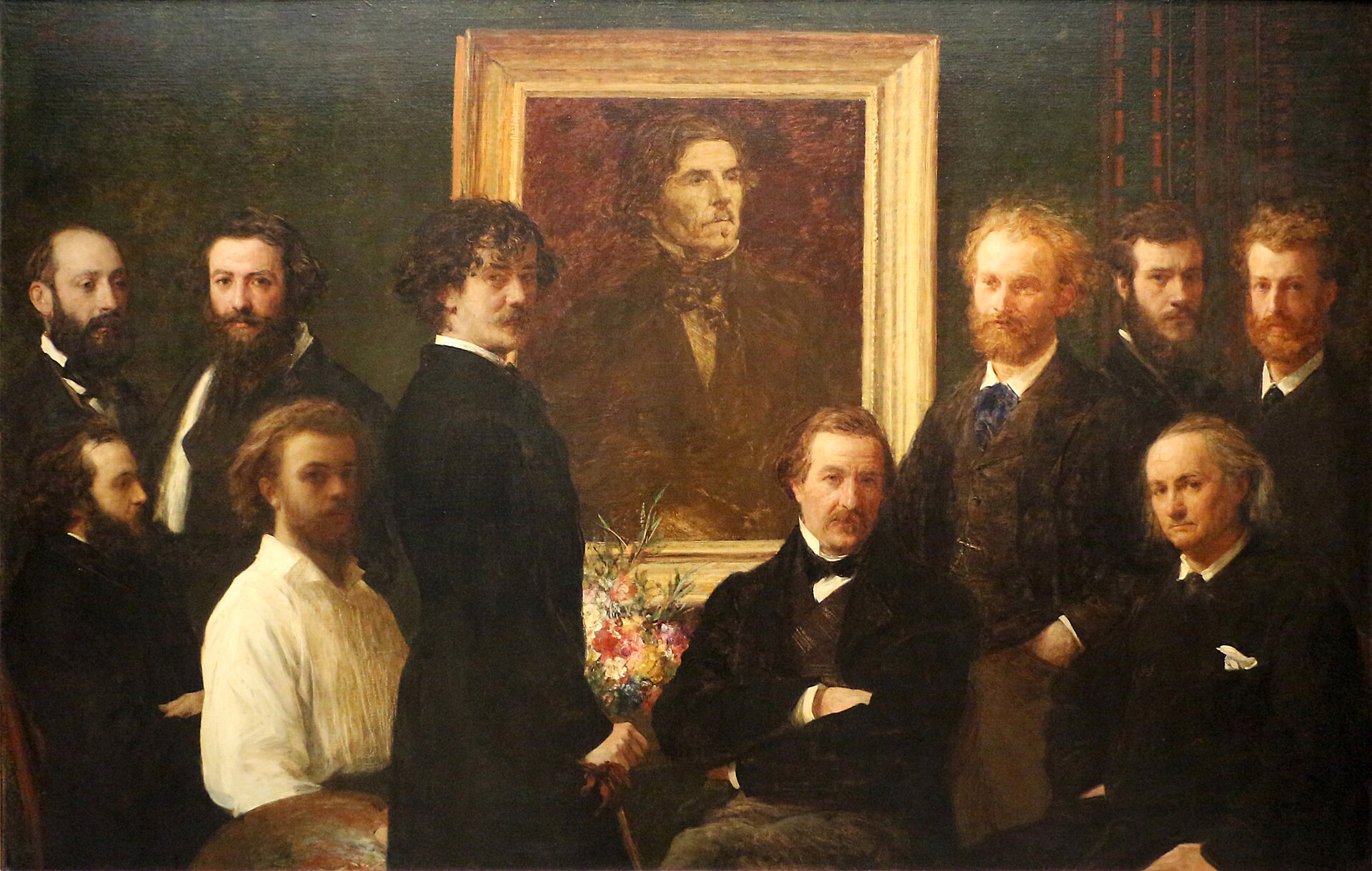 Imagem de referência de Homenagem a Delacroix, descrito nos dados abertos como pintura de Henri Fantin-Latour