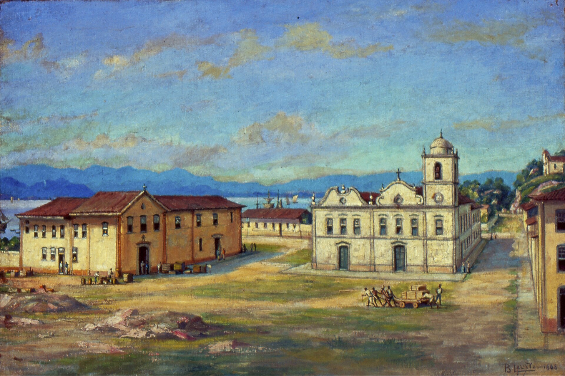 Imagem de referência de Matriz Colonial de Santos, descrito nos dados abertos como pintura de Benedito Calixto