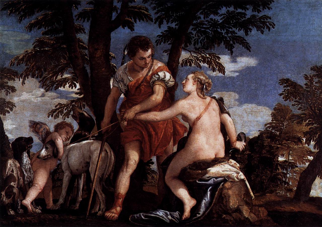 Imagem de referência de Vênus e Adônis, descrito nos dados abertos como pintura de Paolo Veronese