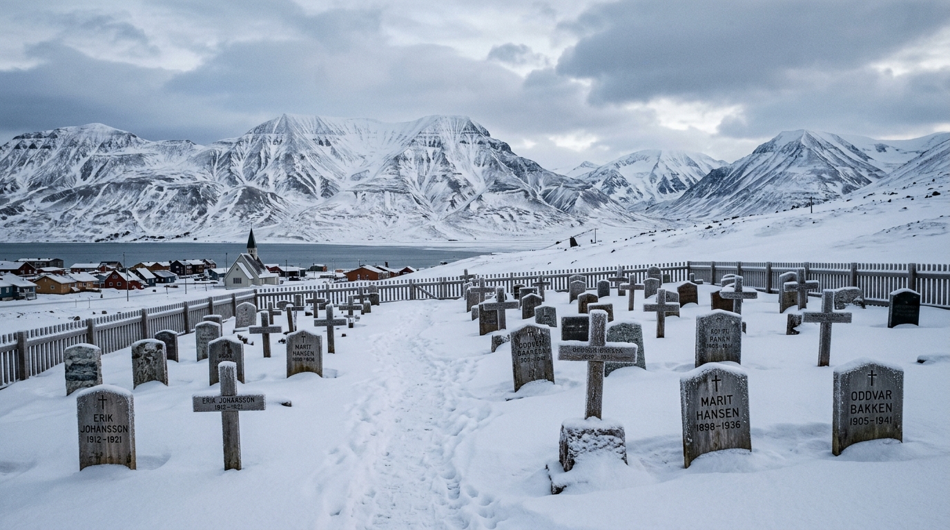 Enterrar corpos é proibido por lei em uma cidade da Noruega: o solo congelado não deixa o corpo se decompor, e moradores terminais precisam ser levados para o continente antes de morrer