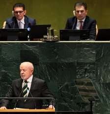 O presidente Lula na abertura da 81ª Assembleia da ONU Foto: Michael M. Santiago/Getty Images