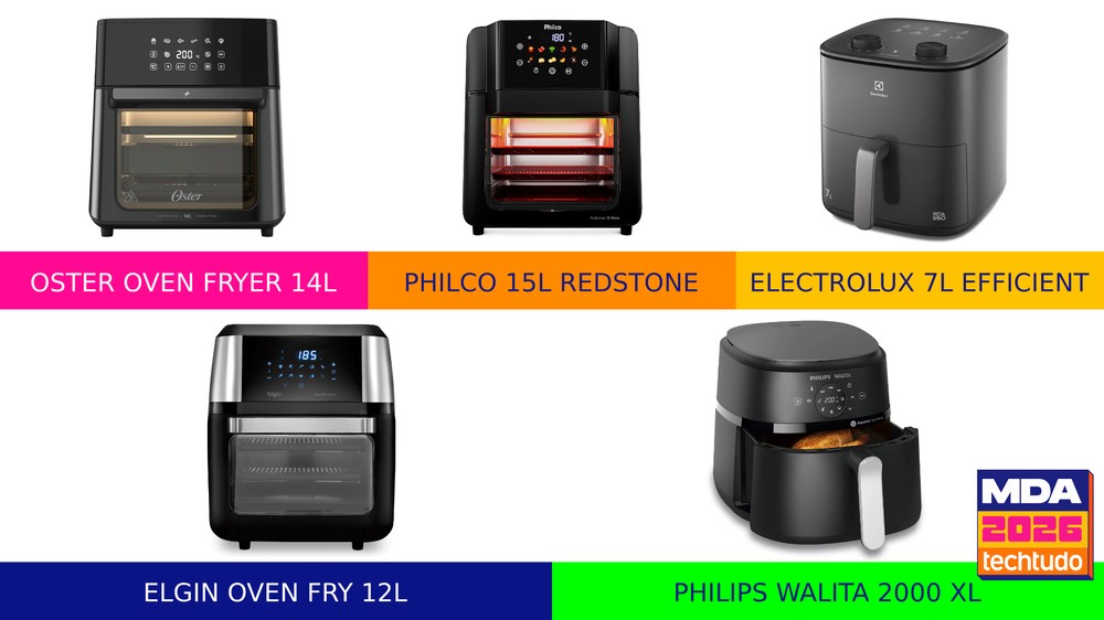 Melhor air fryer de 2026: conheça os finalistas e vote no MDA TechTudo — Foto: Arte/TechTudo