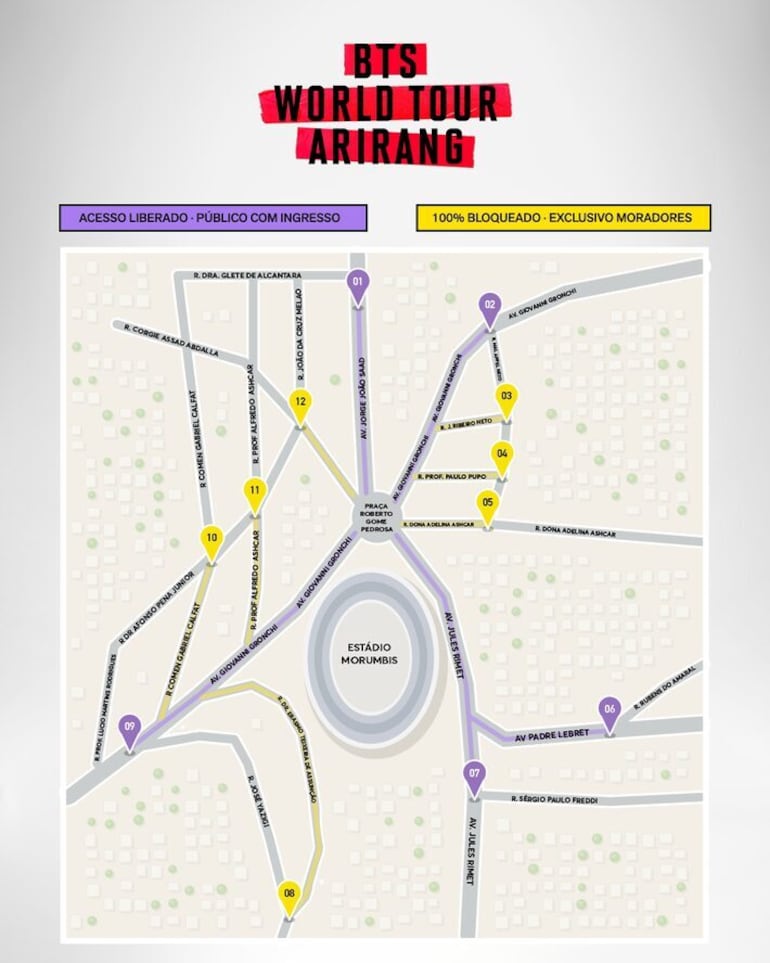MP de São Paulo dá prazo de 48 horas para que empresas esclareçam mapa do show do BTS