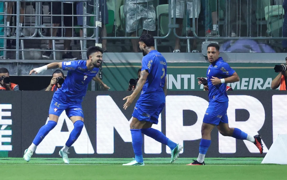 Flaco López comemora gol do Palmeiras contra o Bahia