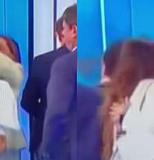 Andréia Sadi cumprimenta Daniella Marques e Tarcísio de Freitas no estúdio do debate: boas relações são fundamentais a um jornalista Foto: Reproduções