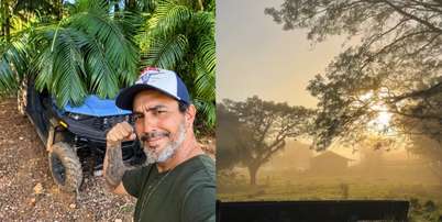 André Marques trocou parte da rotina na cidade por dias no campo e transformou o sítio herdado do pai em um refúgio cheio de memórias Foto: Reprodução/Instagram / Bons Fluidos
