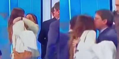 Andr&eacute;ia Sadi cumprimenta Daniella Marques e Tarc&iacute;sio de Freitas no est&uacute;dio do debate: boas rela&ccedil;&otilde;es s&atilde;o fundamentais a um jornalista Foto: Reprodu&ccedil;&otilde;es