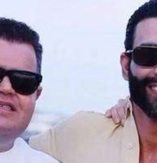 O empresário controlador da VaiDeBet, André Rocha, e o cantor Gusttavo Lima Foto: Justiça do Estado de Pernambuco / BBC News Brasil